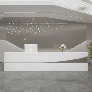 Modern Simple Reception Desk - Sleek Lacquer Finish - L260 X W60 X H105 CM