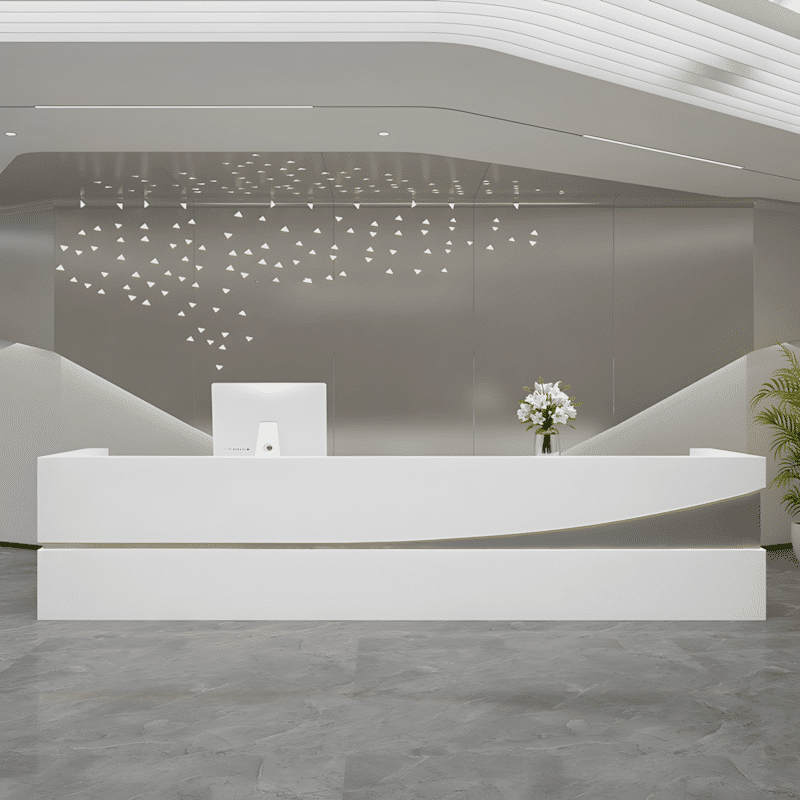 6ModernSimpleReceptionDesk-SleekLacquerFinish-1 Modern Simple Reception Desk - Sleek Lacquer Finish