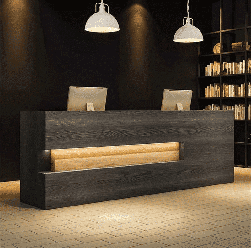 Retro Solid Wood Reception Desk - Maoters