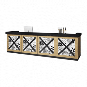 Vintage Style Bar Counter & Cash Register Desk - L220 X W60X H100 CM