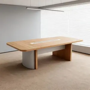 Large Rectangular Conference Table with Office Chair Set - Maoters