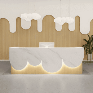 Modern Painted Reception Desk - L160 x W60 x H100 CM