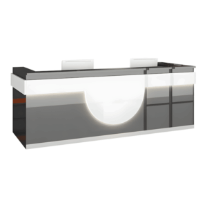Modern Reception Desk - Light Wood Grain Finish - L280 x W60 x H100 CM
