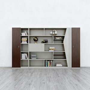 Modern Executive Workstation, Elegant Desk - L277 x W41 x H200 CM Bookcase B
