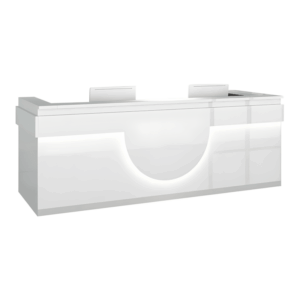 Modern Reception Desk - Light Wood Grain Finish - L300 x W60 x H100 CM