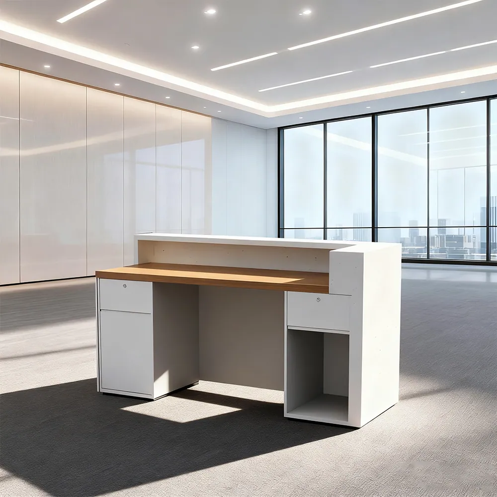 Solid Wood Corporate Office Reception Desk