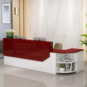 Simple L-shape Wood Reception Desk - Maoters - L280 X W100 X H100 CM, Left