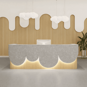 Modern Painted Reception Desk - L260 x W60 x H100 CM