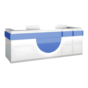 Modern Reception Desk - Light Wood Grain Finish - L160 x W60 x H100 CM
