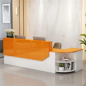 Simple L-shape Wood Reception Desk - Maoters - L140 X W100 X H100 CM, Right