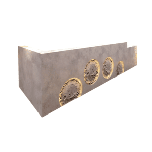 Special Bar Reception Desk, Cashier - L260 x W60 x H100 CM, Style ???? L-shaped design??