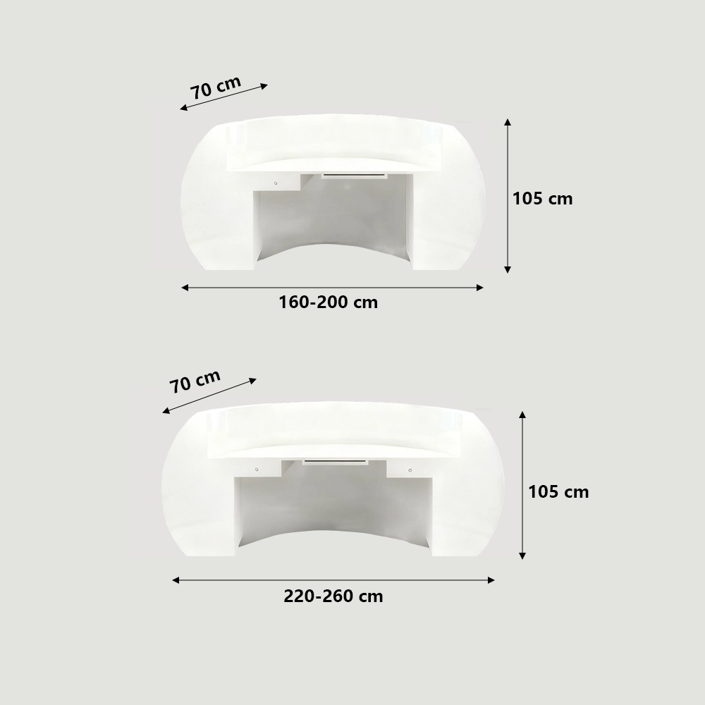 Baked Semicircular Arc Front Desk Baked Semicircular Arc Front Desk