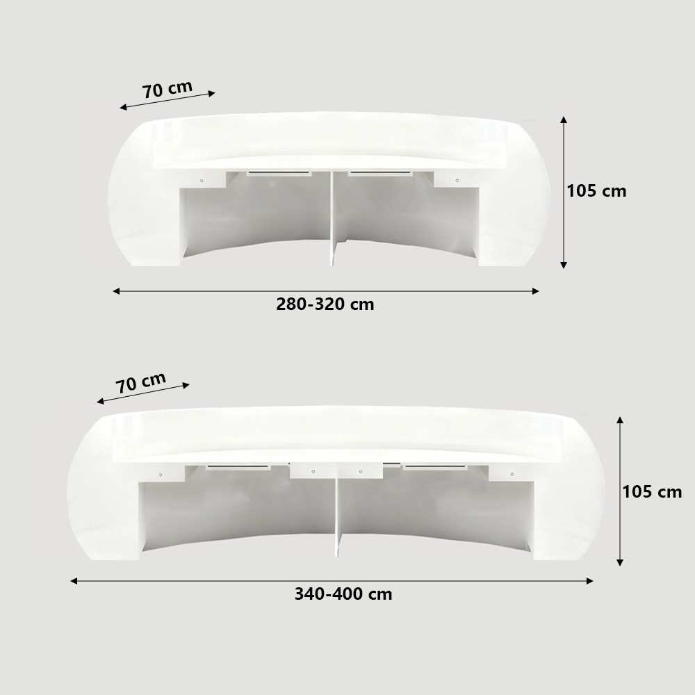 Baked Semicircular Arc Front Desk Baked Semicircular Arc Front Desk