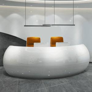 Baked Semicircular Arc Front Desk