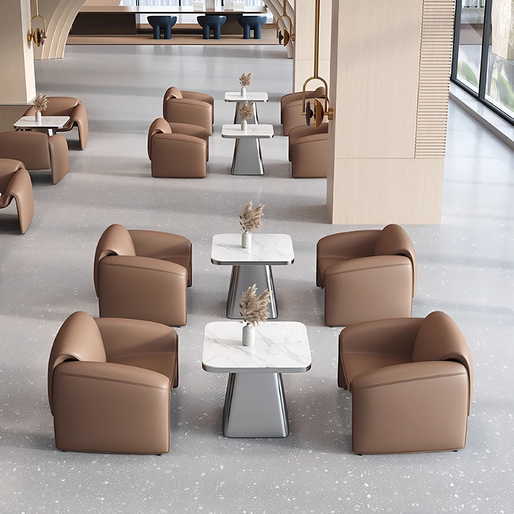 Beige Leather Sofa - Maoters