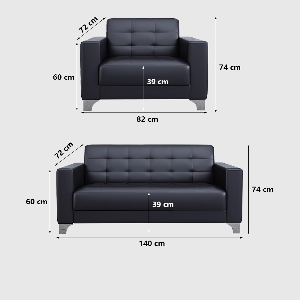 Business Office Sofa in Leather, Black – Maoters Business Office Sofa in Leather, Black - Maoters