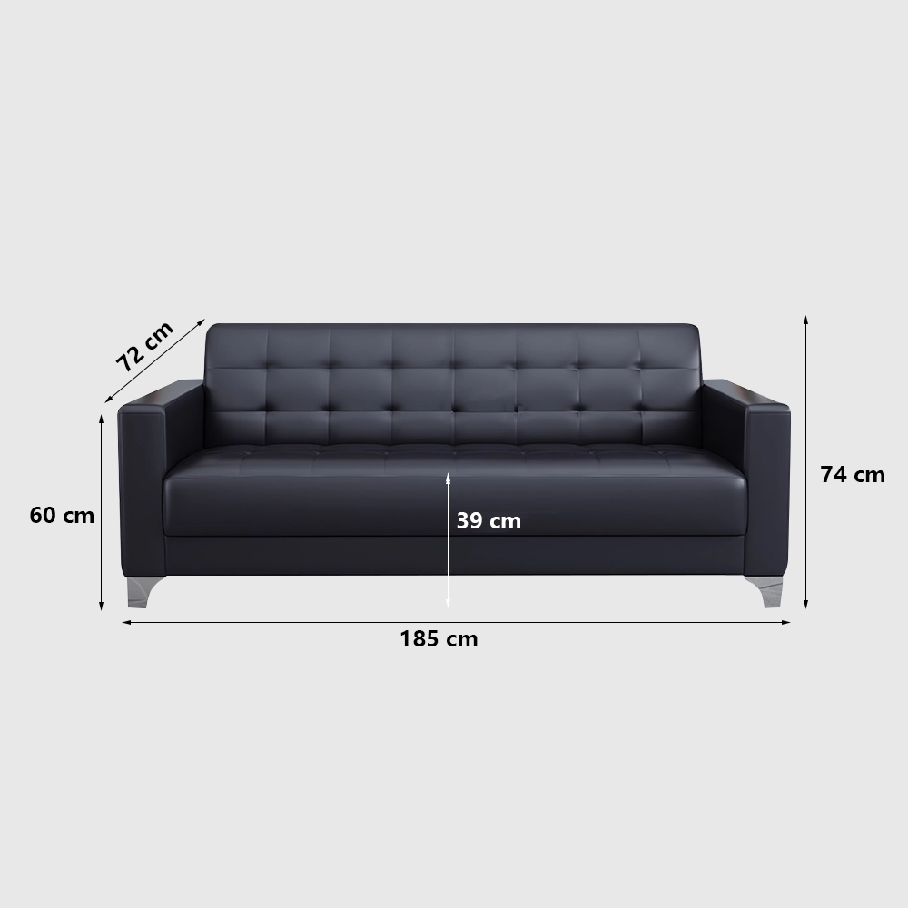 Business Office Sofa in Leather, Black – Maoters Business Office Sofa in Leather, Black - Maoters