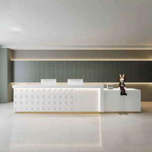 Company Lacquered Reception Desk Counter - L140 X W60 X H100 CM