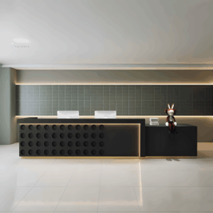 Company Lacquered Reception Desk Counter - L150 X W60 X H100 CM