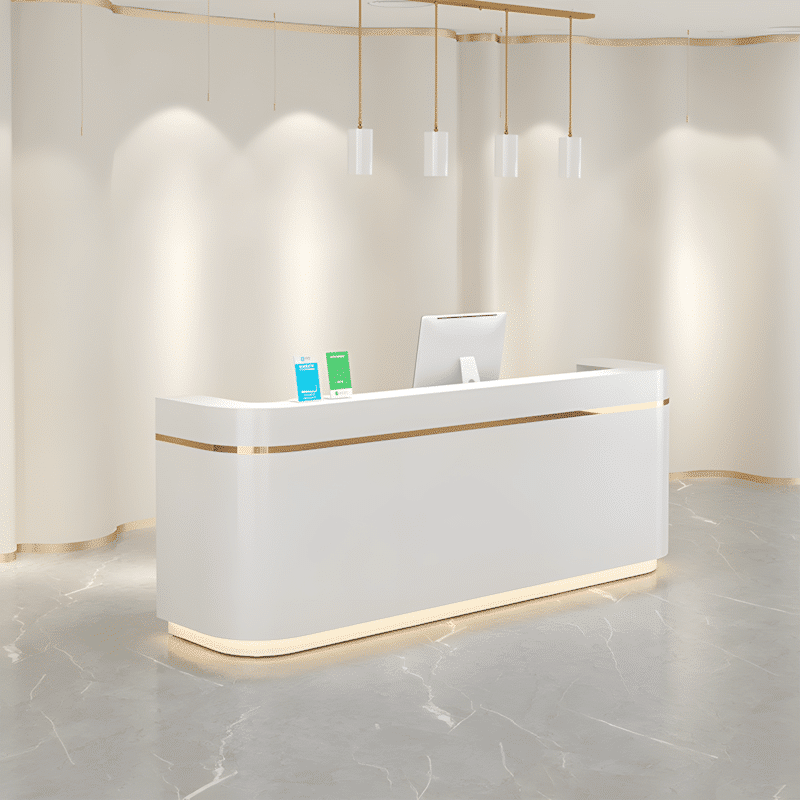 Corner Synthetic Laminate Reception Desk