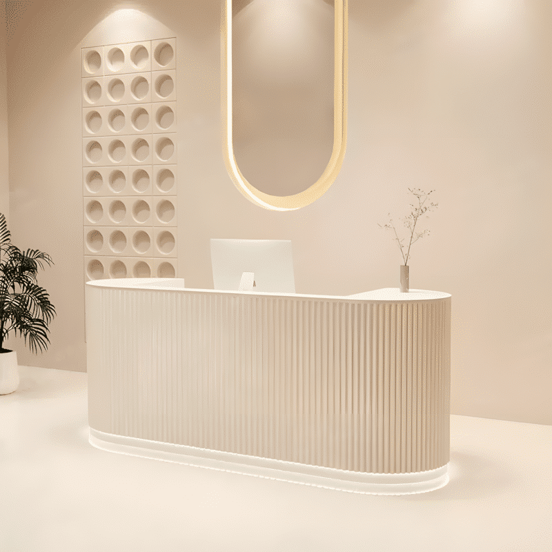 Cream Style Cashier Desk - Boutique Counter