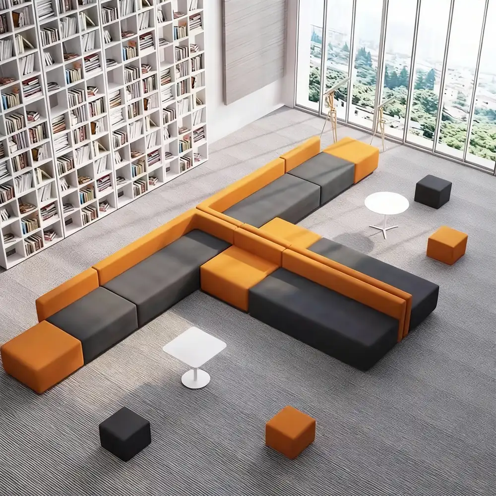 Creative Color Blocked Adjustable Corner Office Sofa
