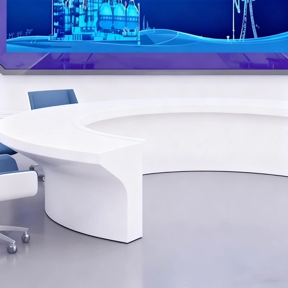 Creative Painted Round Conference Table - White Creative Painted Round Conference Table - White