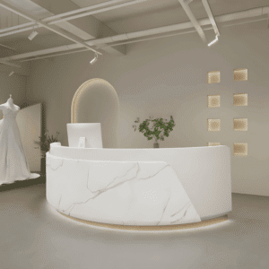 Curved Beauty Salon Bar Counter - L240 X W60 X H100 CM