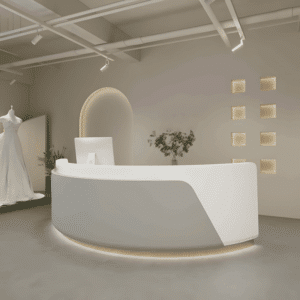 Curved Beauty Salon Bar Counter - L260 X W60 X H100 CM