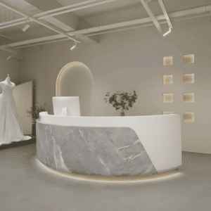 Curved Beauty Salon Bar Counter - L400 X W60 X H100 CM