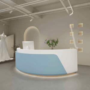 Curved Beauty Salon Bar Counter - L220 X W60 X H100 CM