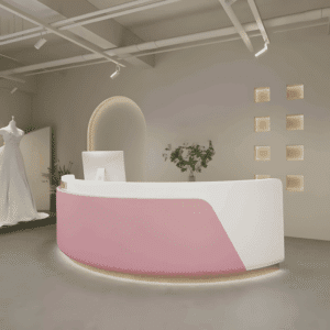 Curved Beauty Salon Bar Counter - L300 X W60 X H100 CM