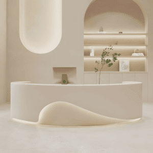 Curved Front Desk for Commercial Spaces