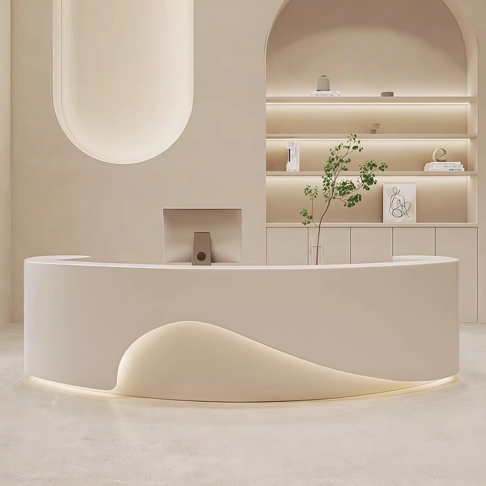 Curved Front Desk for Commercial Spaces