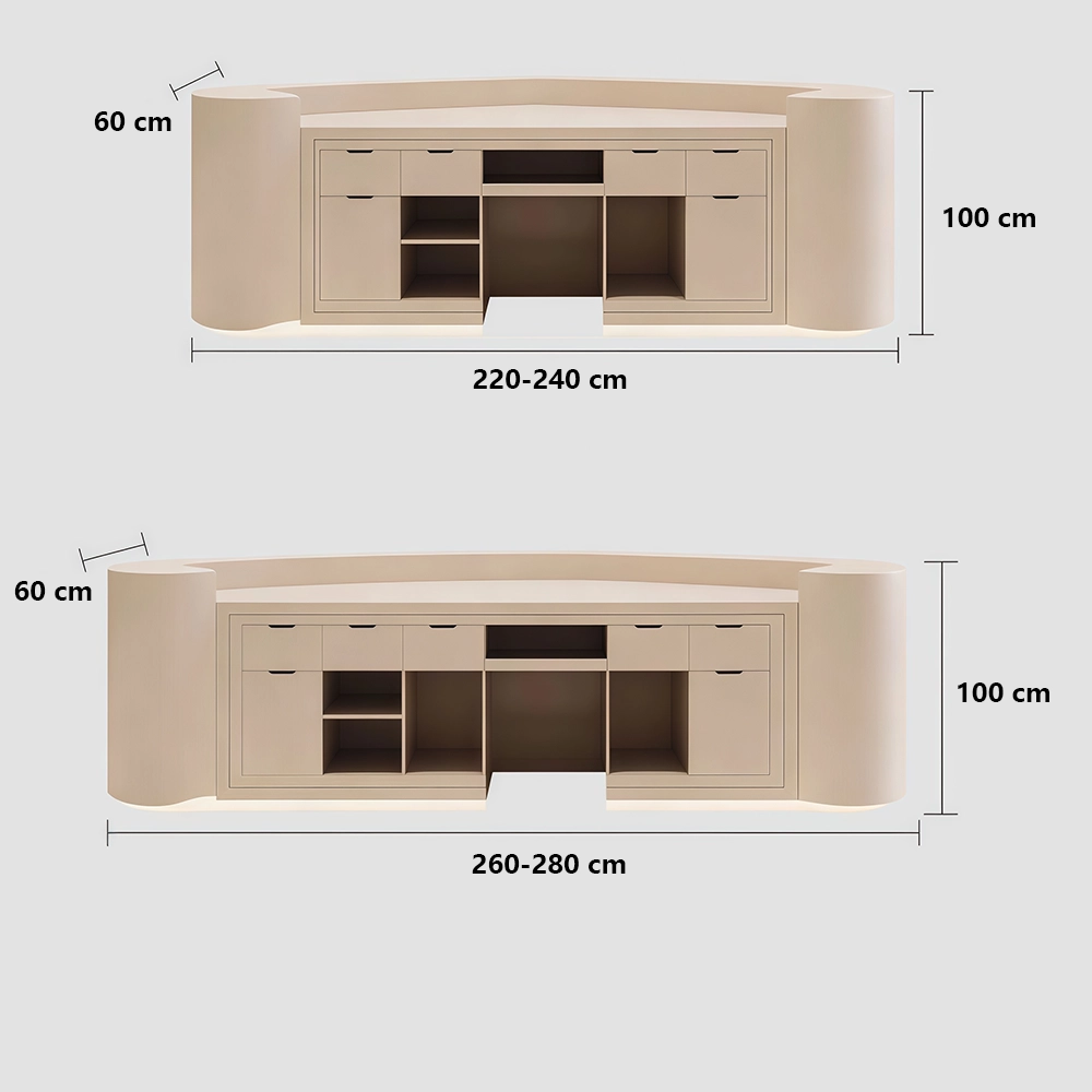 Curved Front Desk for Commercial Spaces Curved Front Desk for Commercial Spaces
