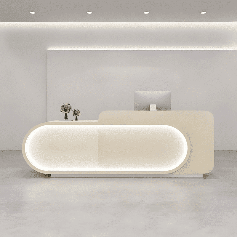 Curved Front Reception Desk - Stylish Cashier Solution