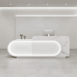Curved Front Reception Desk - Stylish Cashier Solution - L240 x W60 x H100 CM