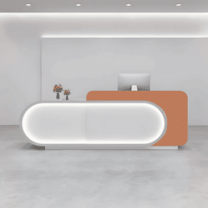 Curved Front Reception Desk - Stylish Cashier Solution - L150 x W60 x H100 CM
