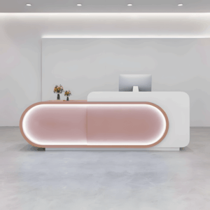 Curved Front Reception Desk - Stylish Cashier Solution - L340 x W60 x H100 CM