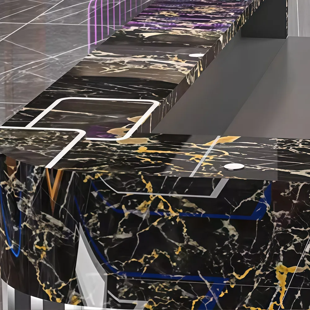Elegant Marble Rock Slab Reception Desk Elegant Marble Rock Slab Reception Desk