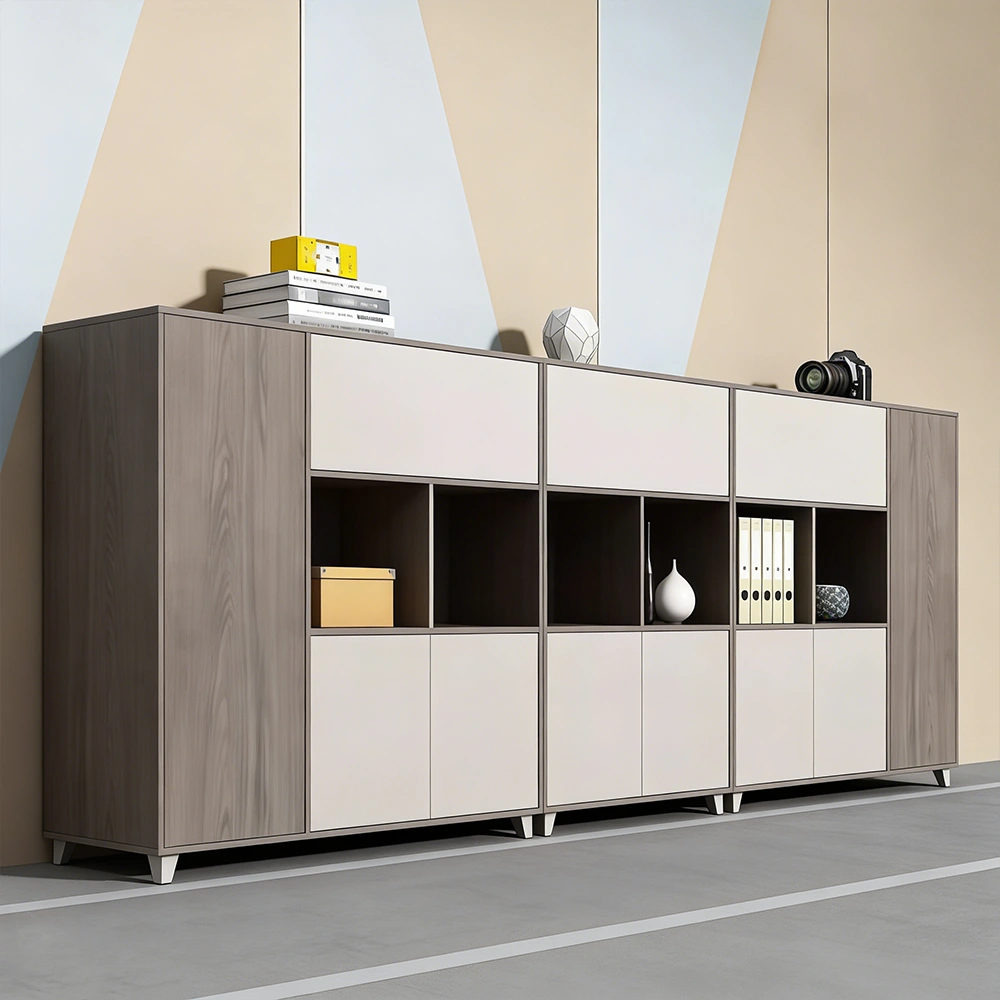 Elegant Wooden Panel Bookshelf & Office File Cabinet Elegant Wooden Panel Bookshelf & Office File Cabinet