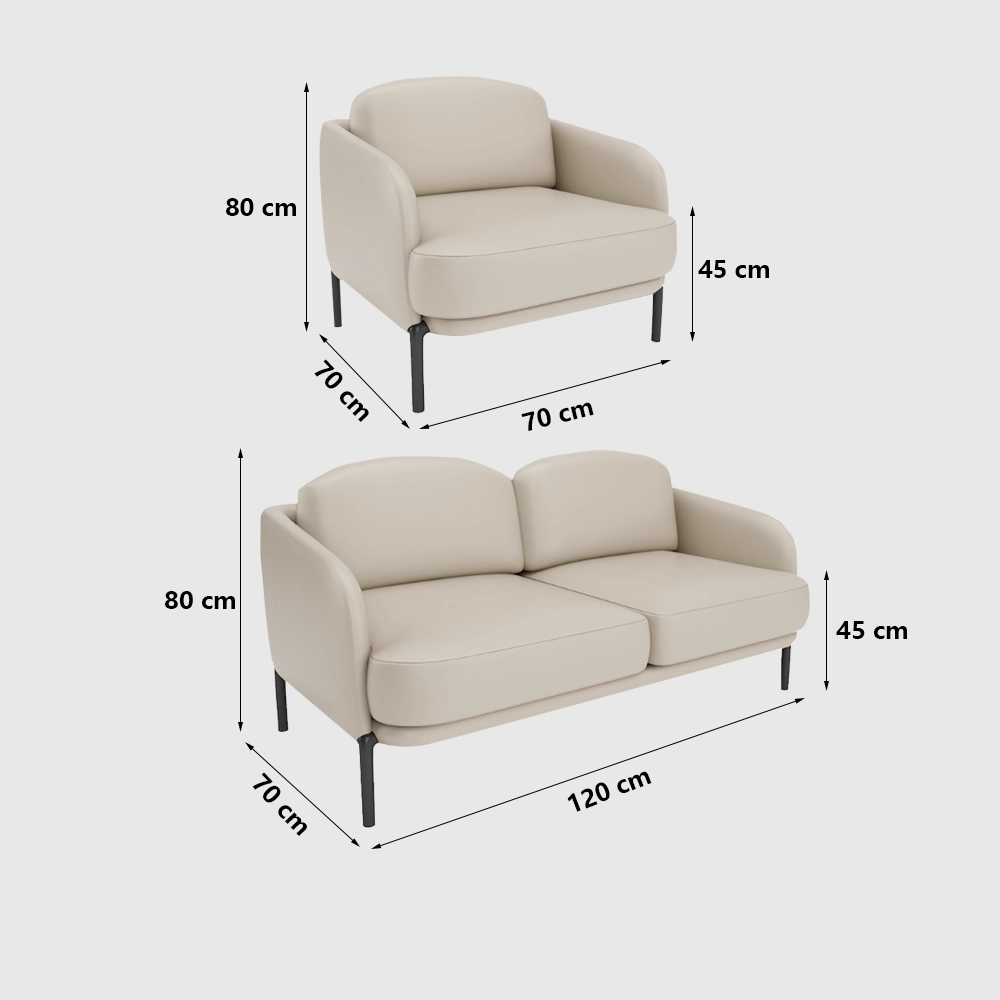 Gray Leisure Coffee Shop Sofa for Two - Maoters Gray Leisure Coffee Shop Sofa for Two - Maoters
