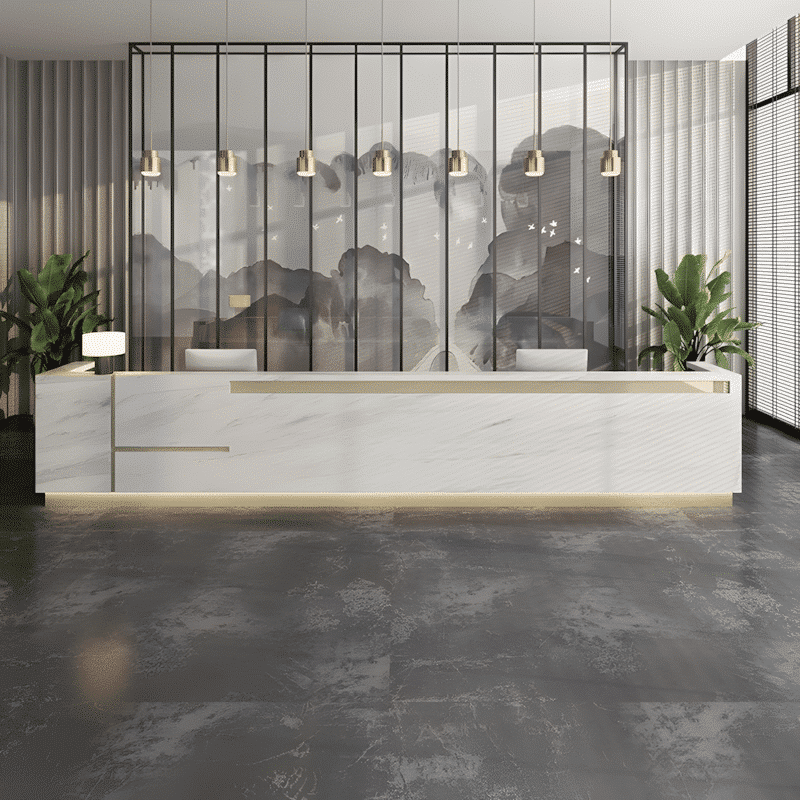 Imitation Marble Pattern Front Desk - Elegant Service Desk