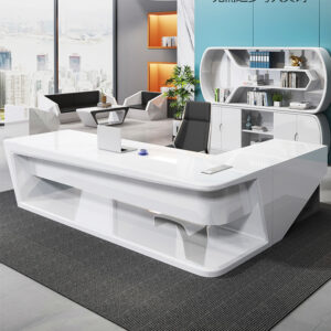 Innovative  Stylish Lacquered Executive Desk - L200 x W200 x H75 CM, Left type
