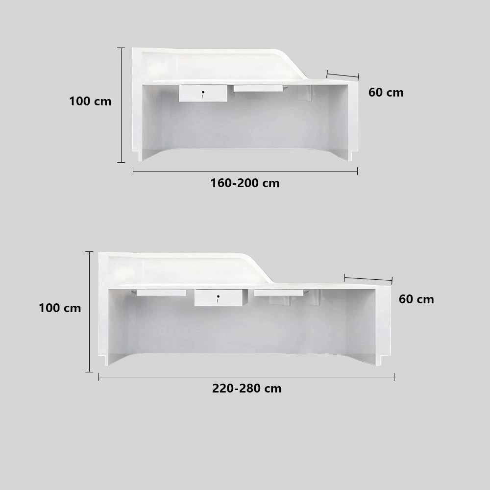 Lacquered Curved Company Reception Desk Lacquered Curved Company Reception Desk