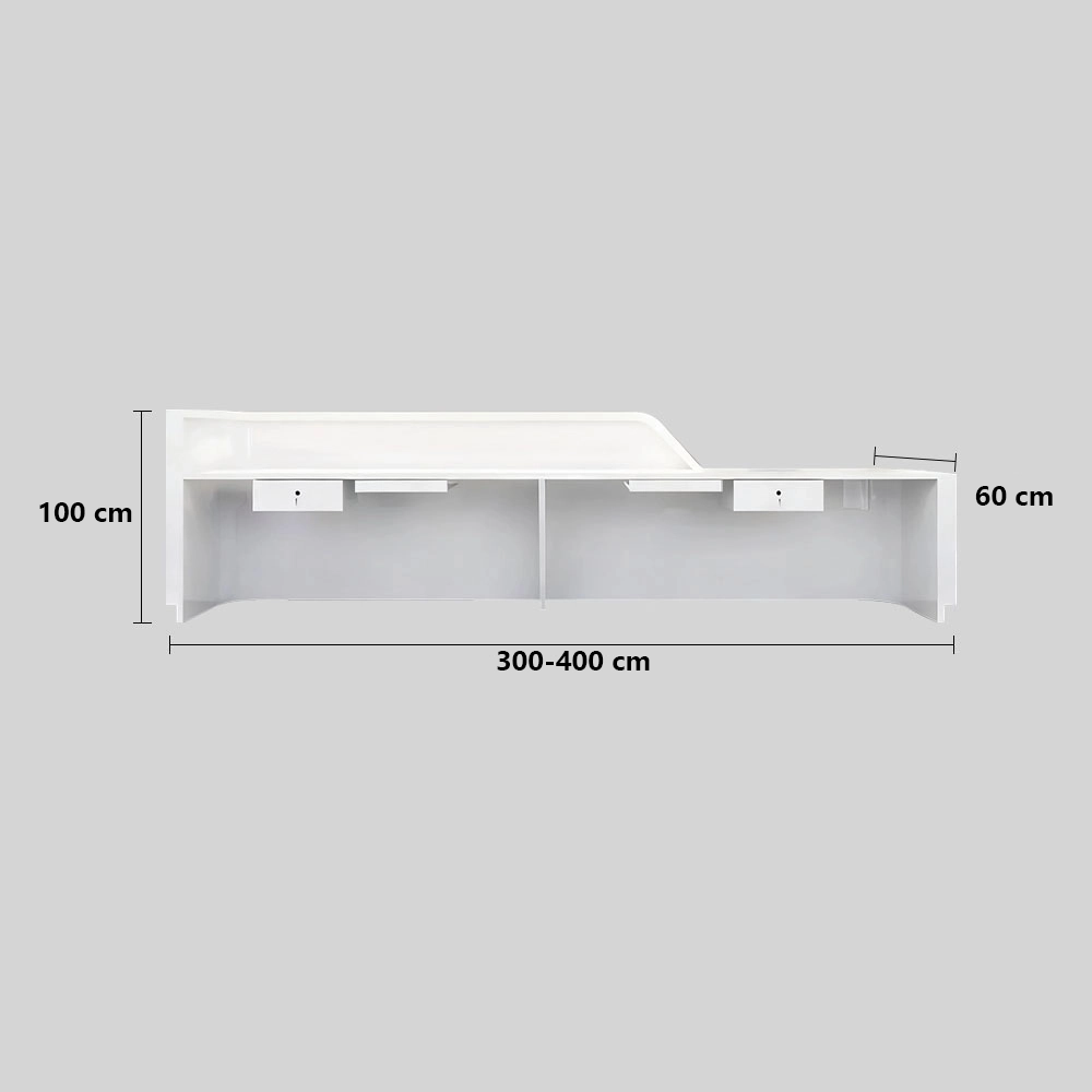 Lacquered Curved Company Reception Desk Lacquered Curved Company Reception Desk