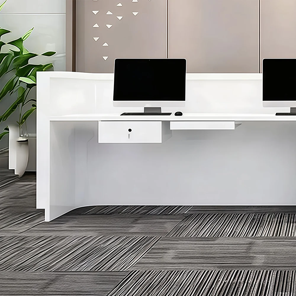 Lacquered Curved Company Reception Desk Lacquered Curved Company Reception Desk