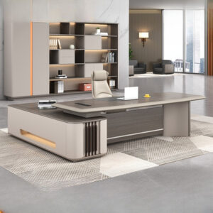 Lacquered Executive Desk and Chair Set - Maoters - L280 x W180 x H75 CM Desk