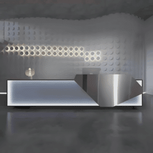 Lacquered Reception Desk Simple Modern - L260 x W60 x H100 CM (Type Right)