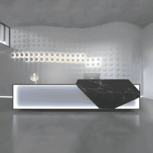 Lacquered Reception Desk Simple Modern - L240 x W60 x H100 CM (Type Right)